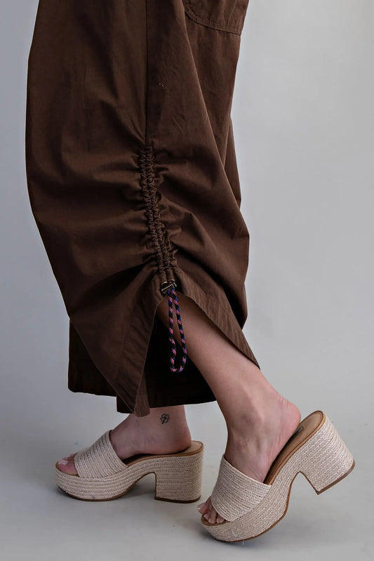 Mocha Utility Barrel Jumpsuit (Pre-Orden Octubre 16 Approx.)