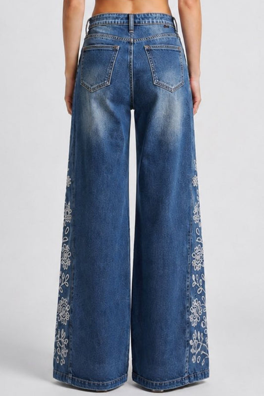 Flora Tummy Control Wide Leg Jeans (Pre-Orden Septiembre 11 Approx.)