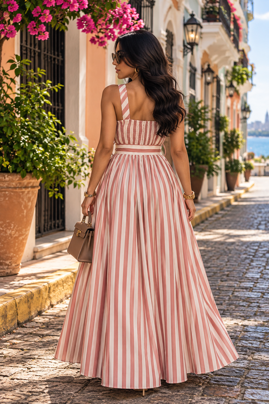 Amalfi Stripe Maxi Dress (Llega a tienda en Octubre 1 Approx.)