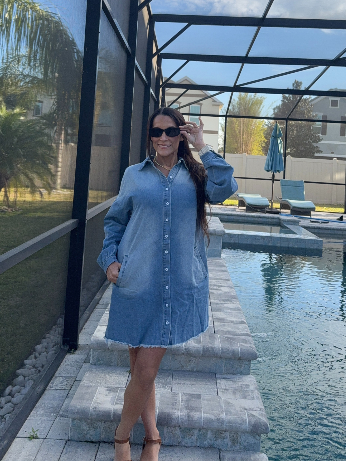 Ocean Wash Denim Dress