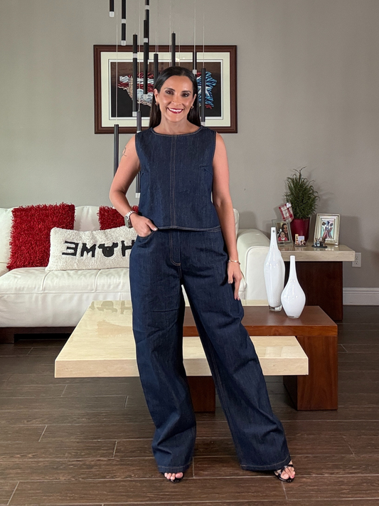 Rosa de Medianoche Denim Set