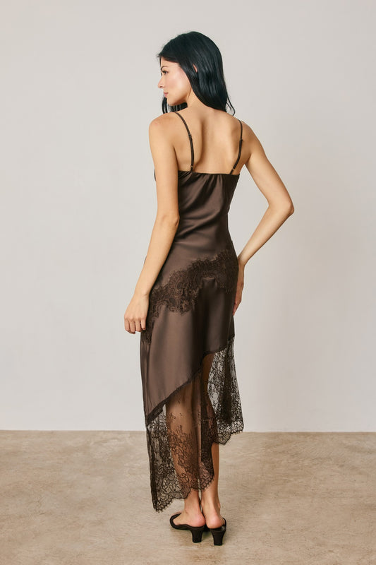 Amara Lace Satin Midi Dress (Pre-Orden Septiembre 9)