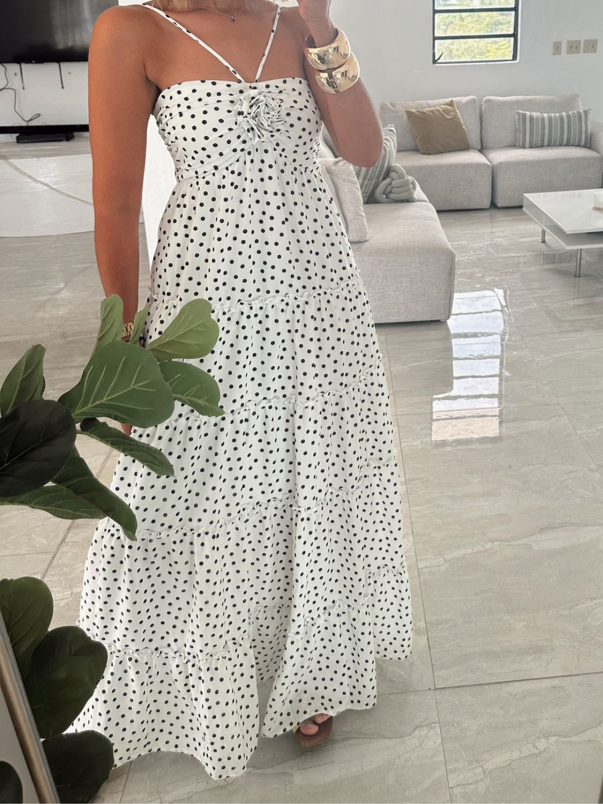 Polka Chic Maxi Dress- Only 1 Left!