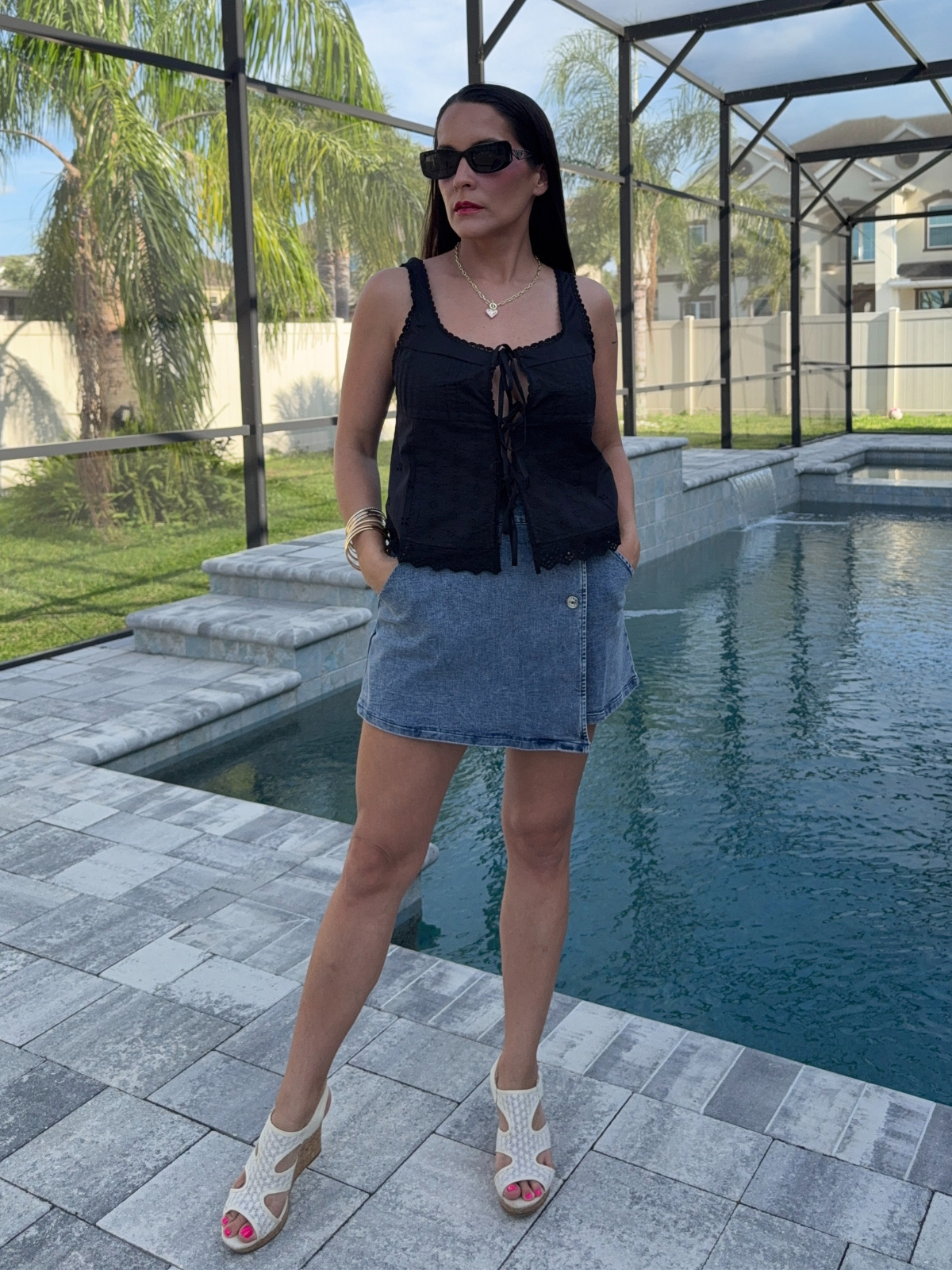 Sol de Verano Denim Skort