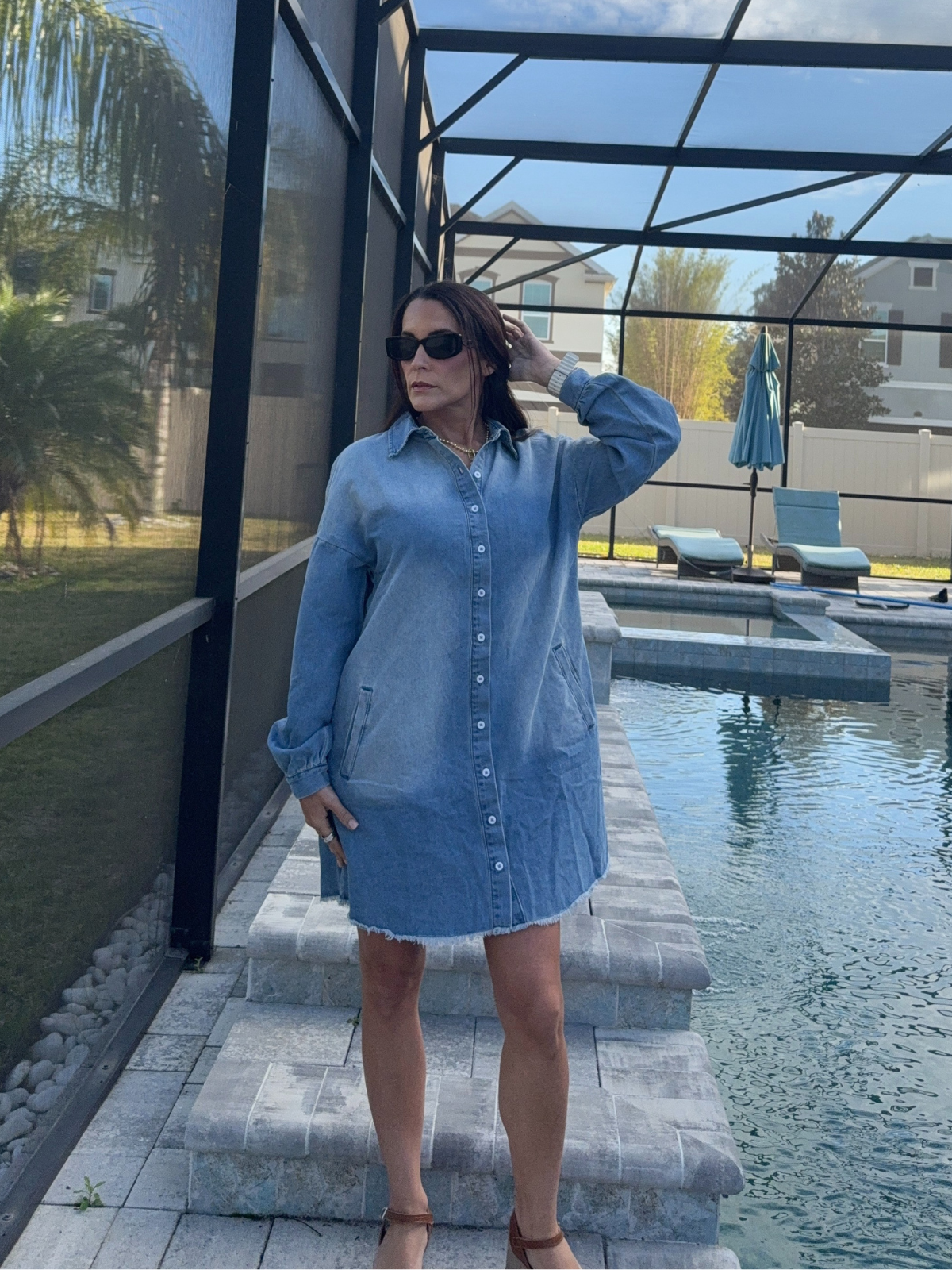Ocean Wash Denim Dress
