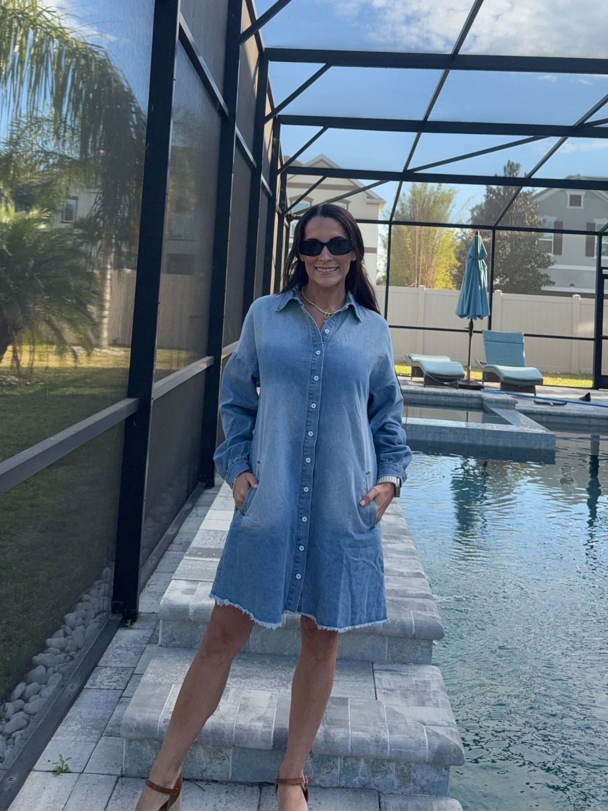 Ocean Wash Denim Dress