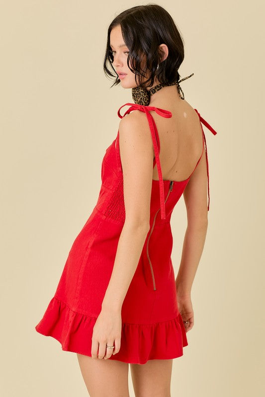 Pasion Denim Mini Dress (Pre-Order Approx. Dec. 19)