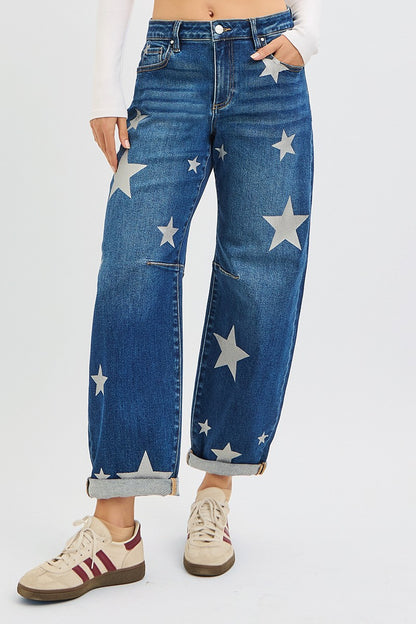 Noches de Estrellas Mid Rise Ankle Length Relaxed Barrel Jean (Pre-orden Febrero 7 Approx.)