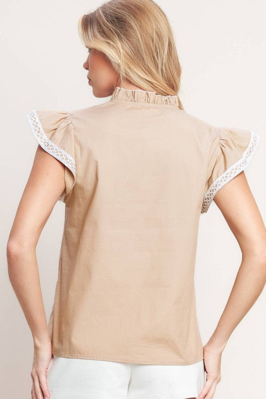 Camille Lace Trim Blouse