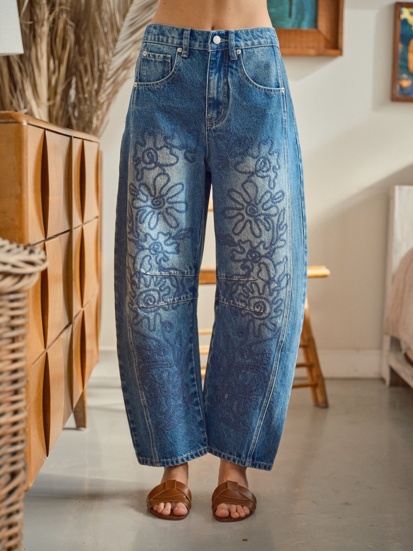 Jardín Azul Barrel Jeans (Pre Orden Agosto 7 Approx.)