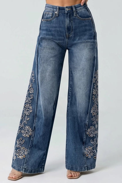 Flora Tummy Control Wide Leg Jeans (Pre-Orden Septiembre 11 Approx.)