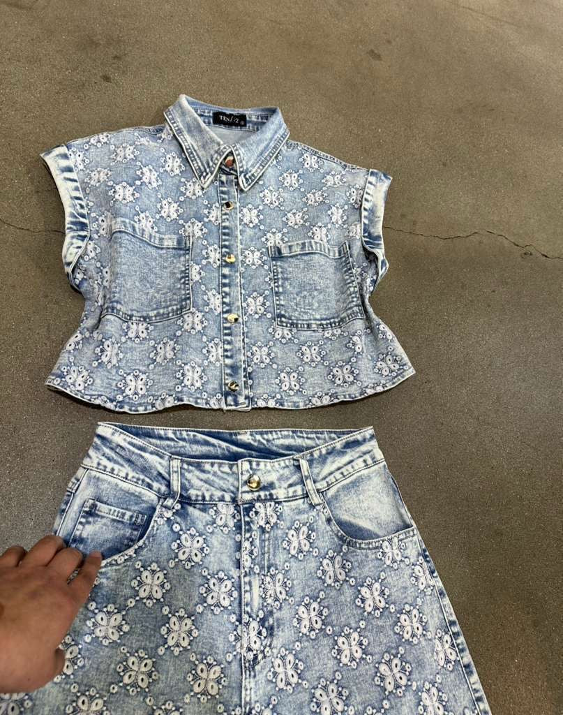 Jardín de Denim Set