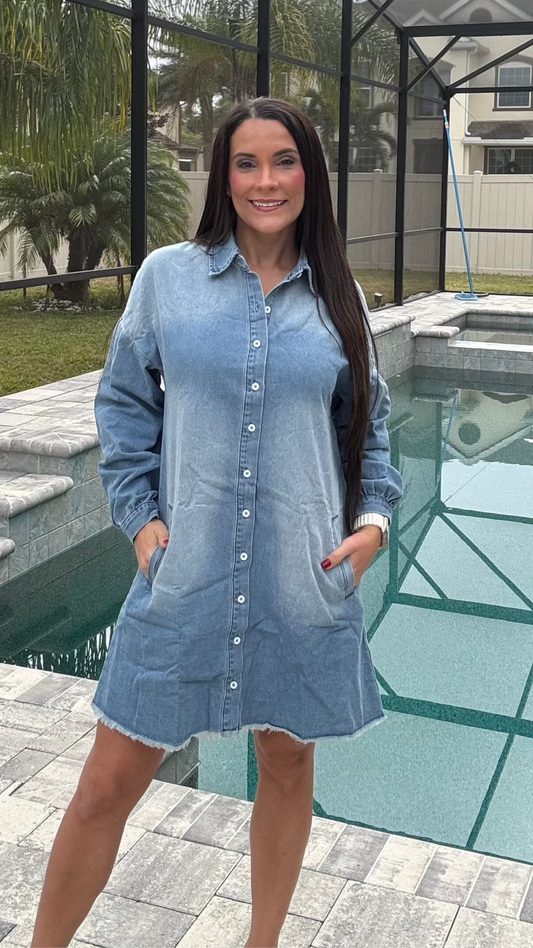 Ocean Wash Denim Dress