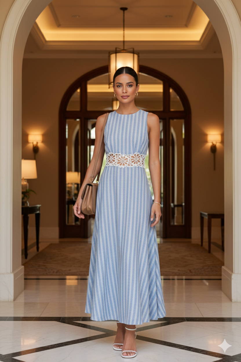 Velo Azul Midi Dress (Pre-Orden Feb. 27 Approx.)