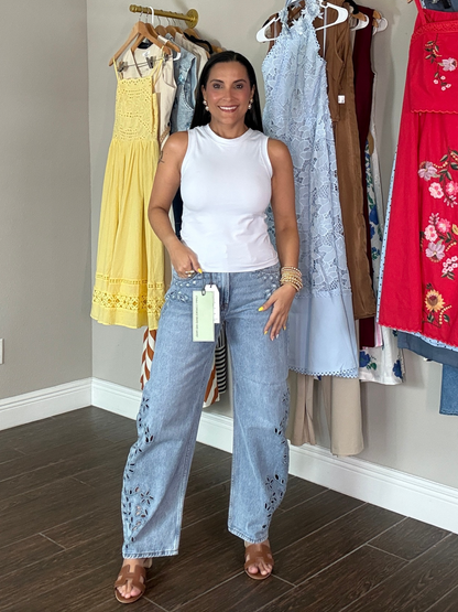 Blossom Barrel Jeans