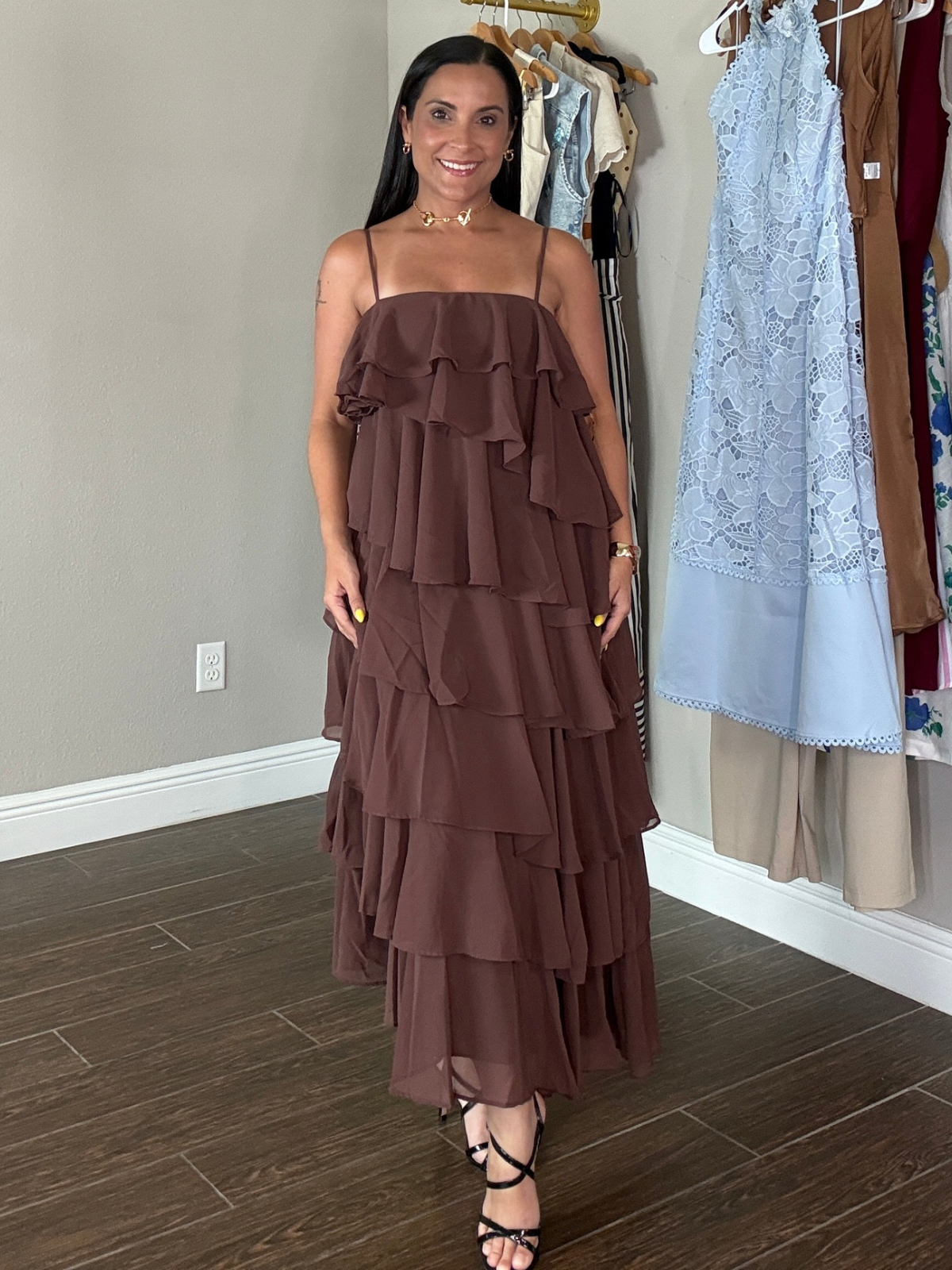 Cascada de Cacao Maxi Dress