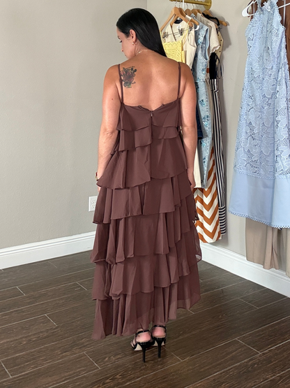 Cascada de Cacao Maxi Dress