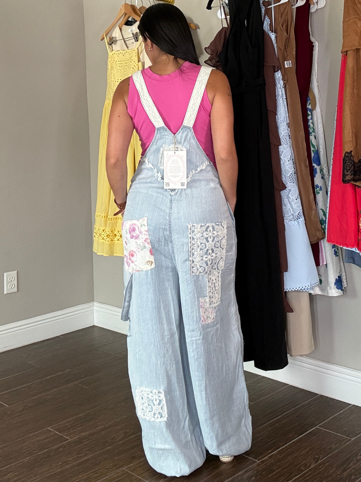 Jardín de Encaje Denim Overall
