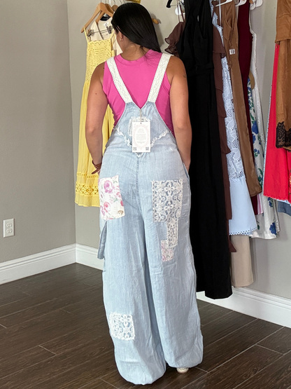 Jardín de Encaje Denim Overall