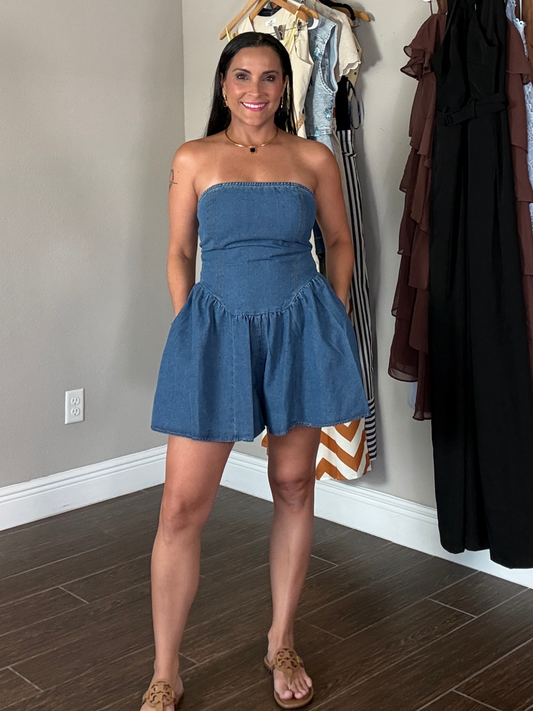 Azure Denim Romper