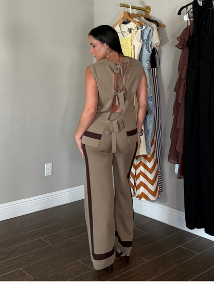 Mocha Line Knit Set