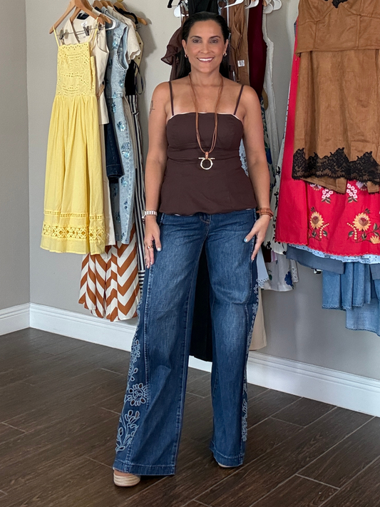 Flora Tummy Control Wide Leg Jeans