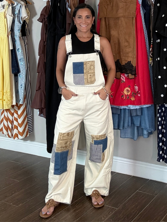 Riviera Patchwork Barrel Overall