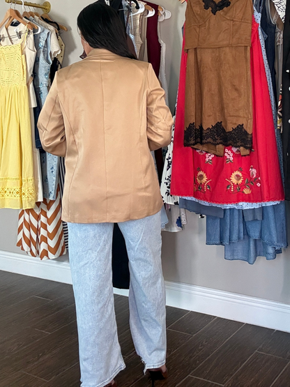 Khaki Embroidered Blazer