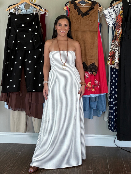 Riviera Bow Stripe Maxi Dress