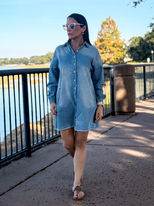 Ocean Wash Denim Dress