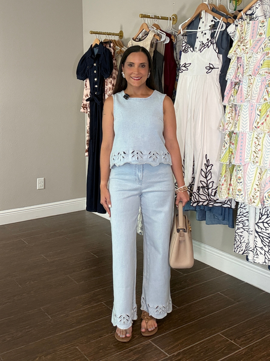 Brisa Bordada Denim Set