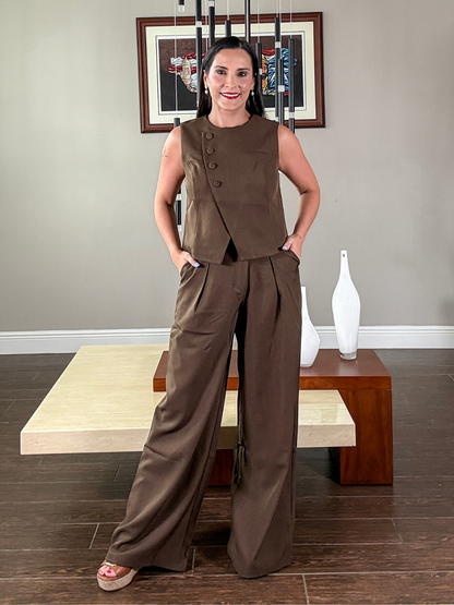 Medianoche Serena Set (Navy y Brown)