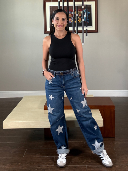 Noches de Estrellas Mid Rise Ankle Length Relaxed Barrel Jean
