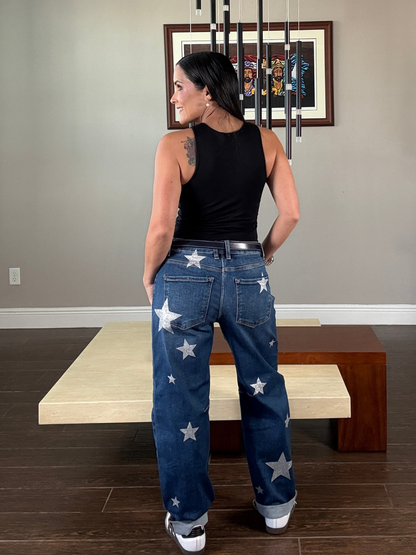 Noches de Estrellas Mid Rise Ankle Length Relaxed Barrel Jean