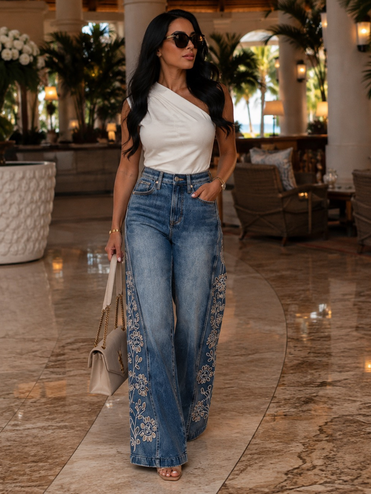 Flora Tummy Control Wide Leg Jeans (Pre-Orden Septiembre 11 Approx.)
