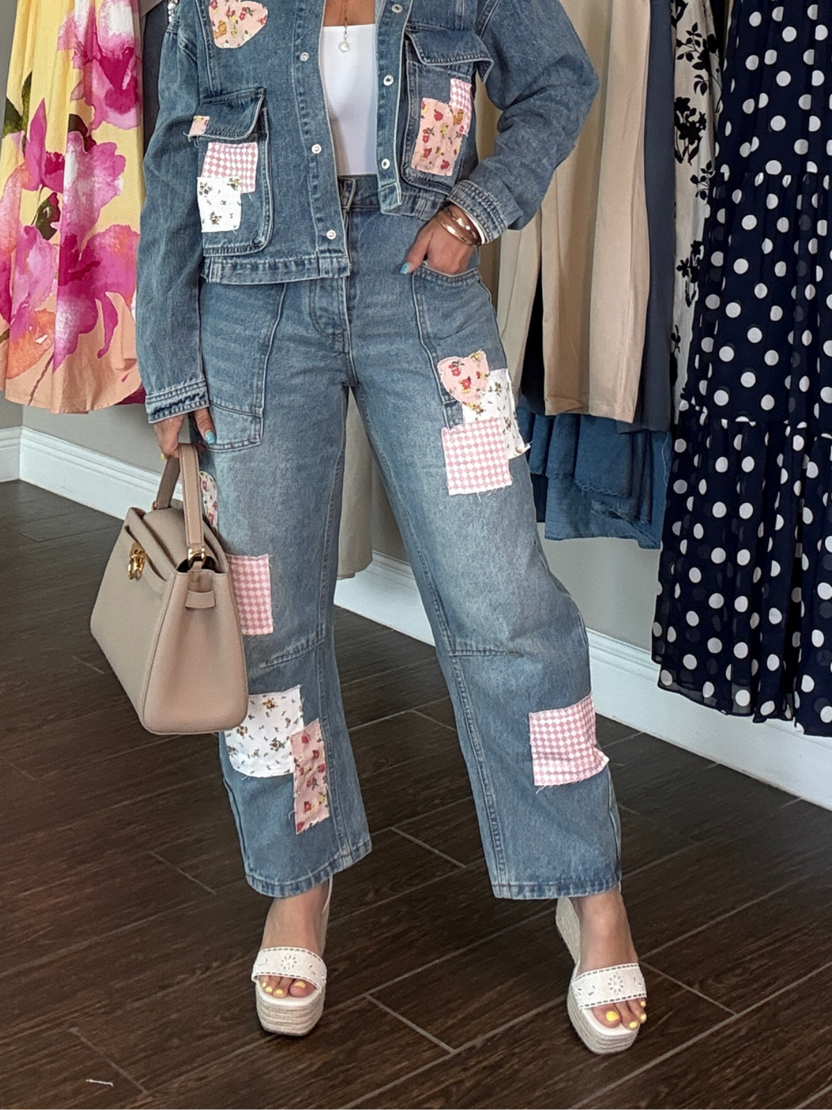 Dulce Rebelbe Patchwork Barrel Jean