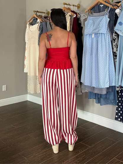 Riviera Stripe Barrel Pants
