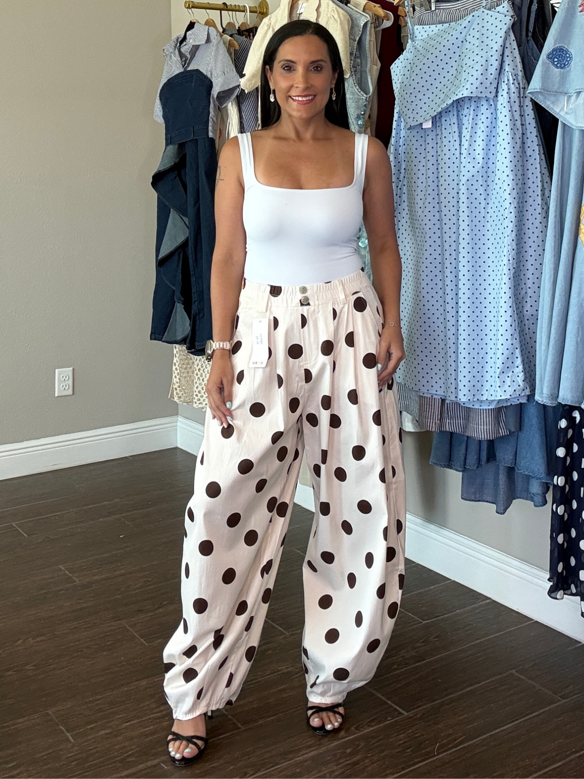 Dolce Pois Barrel Pants