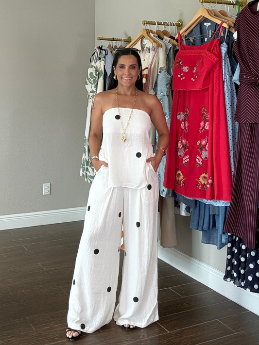 Polka Resort Set (White In stock) Black (Pre-Orden Agosto 14 Approx.)
