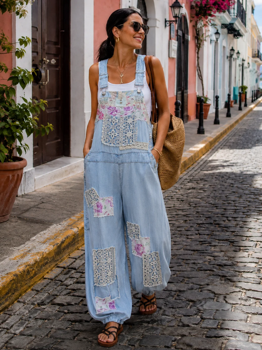 Jardín de Encaje Denim Overall (Pre-Orden Agosto 29 Approx.)