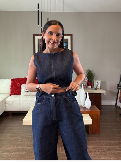 Rosa de Medianoche Denim Set