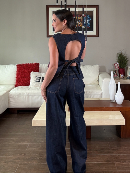 Rosa de Medianoche Denim Set
