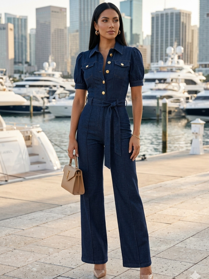 Noche de Denim Jumpsuit (Pre-orden April 3 Approx.)