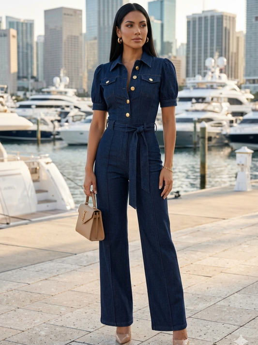 Noche de Denim Jumpsuit (Pre-orden April 3 Approx.)