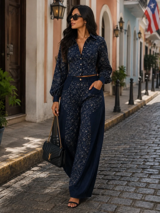 Midnight Constellation Denim Set