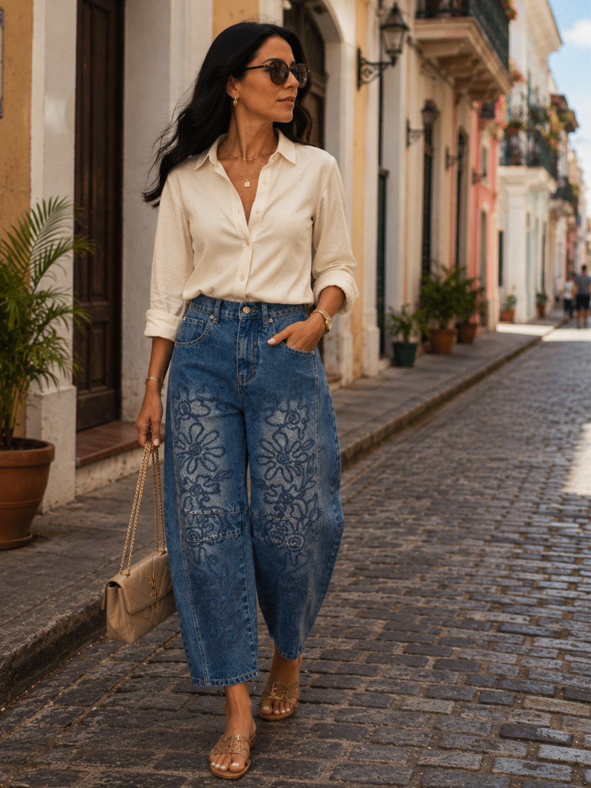 Jardín Azul Barrel Jeans (Pre Orden Agosto 7 Approx.)
