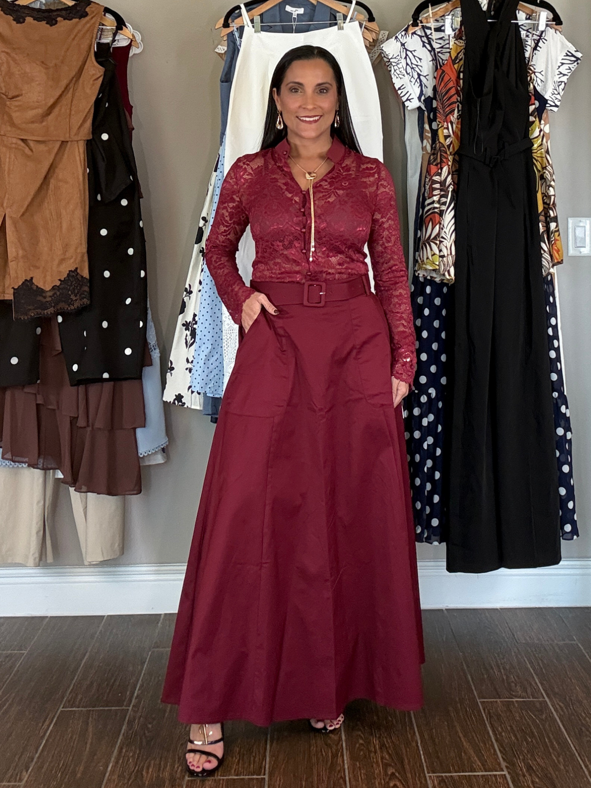 Valentina Belted Maxi Skirt