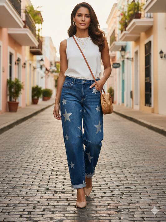 Noches de Estrellas Mid Rise Ankle Length Relaxed Barrel Jean (Pre-orden Febrero 7 Approx.)