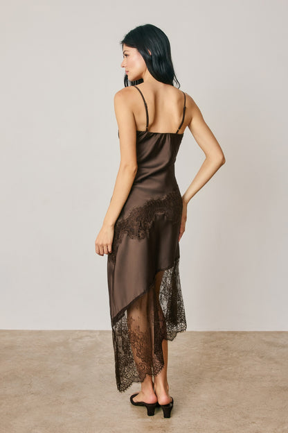 Amara Lace Satin Midi Dress (Pre-Orden Septiembre 9)