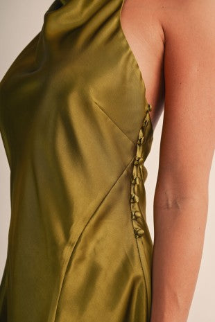Aurelia Satin Halter Mini Dress